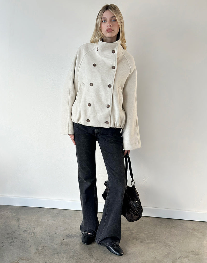 Image of Galala Double Breasted Jacket in Beige