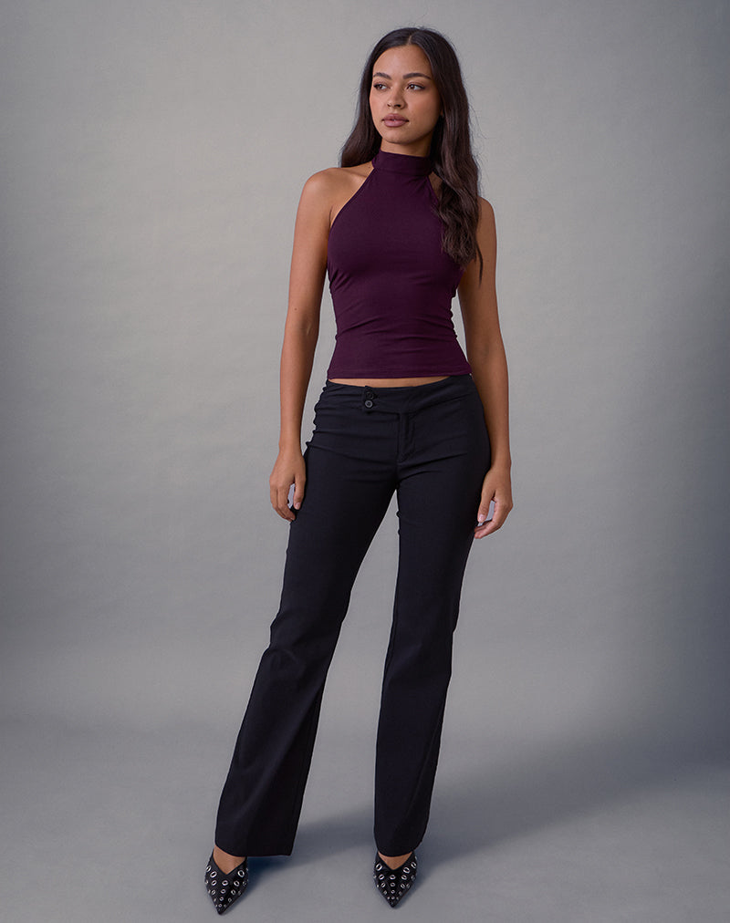 Image of Galile High Neck Top in Jersey Fig