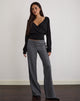 Image of Ganta Slim Trouser in Pinstripe Charcoal