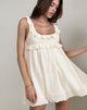 Image of Garistha Babydoll Puffball Mini Dress in Cream
