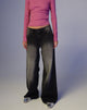 Image of Roomy Extra Wide Low Rise Jeans in Extreme Black Wash