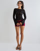 Image of Halfi Long Sleeve Top in Hibiscus Crochet Lace Black