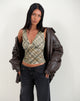 Image of Hampura Top in Printed Retro Plaid Lace