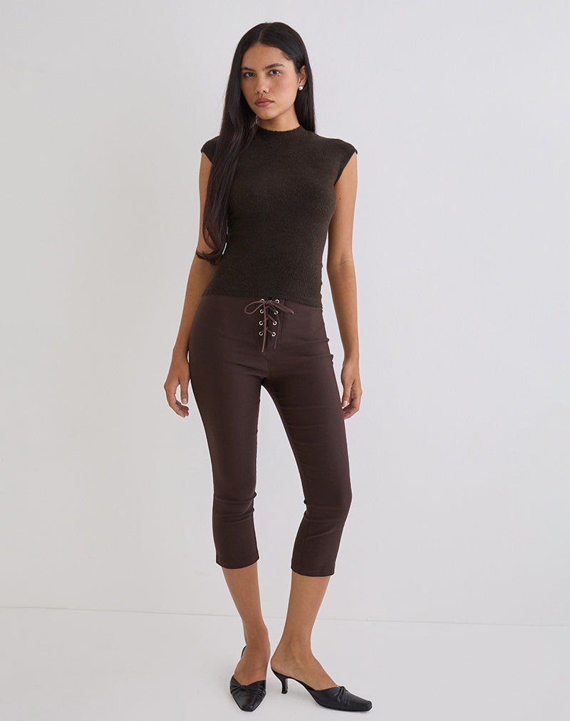 Image of Hanuva Top in Knit Chocolate Brown