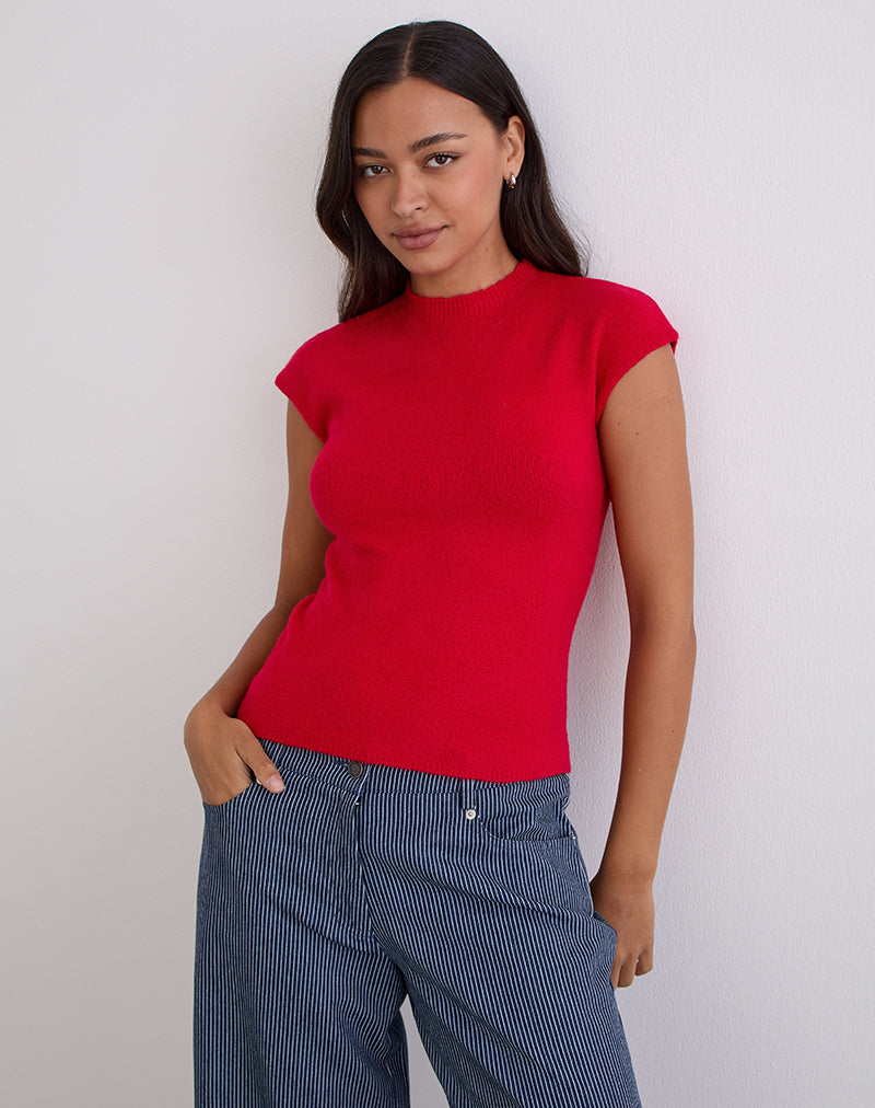 Image of Hanuva Top in Knit Red