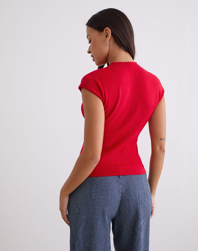 Image of Hanuva Top in Knit Red