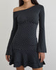 Image of Hongsai Mini Dress in Oblique Stripe Ocean Storm