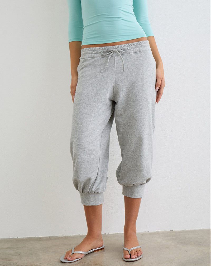 Image of Kamsy Cropped Jogger in Grey Marl