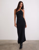 Image of Ishikawa Asymmetrical Maxi Dress with Eyelets in Black