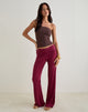 Image of Jacita Low Rise Trousers in Cupro Burgundy