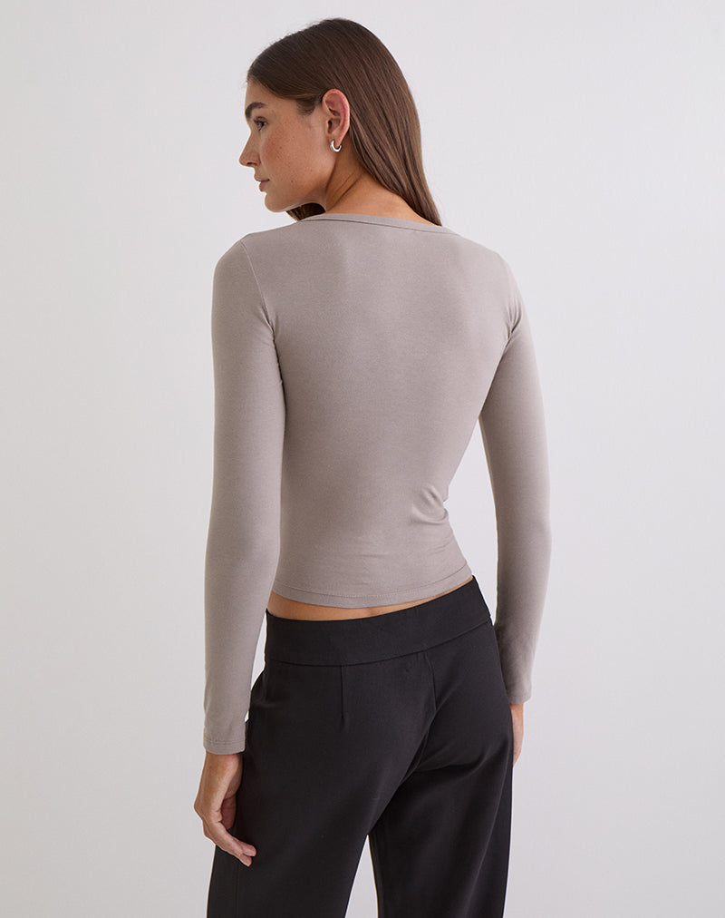 Image of Janana Long Sleeve Top in Cotton Moon Rock