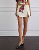 Image of Pravara Mini Skirt in Bouquet Roses Cream