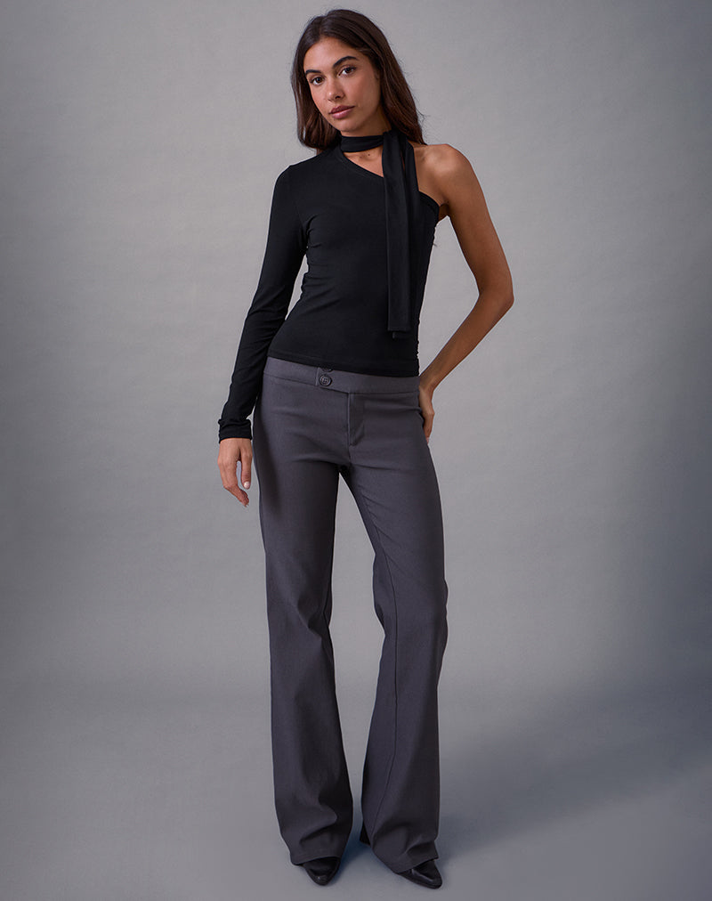 Image of Jayahe One Sleeve Top in Rayon Jersey Black