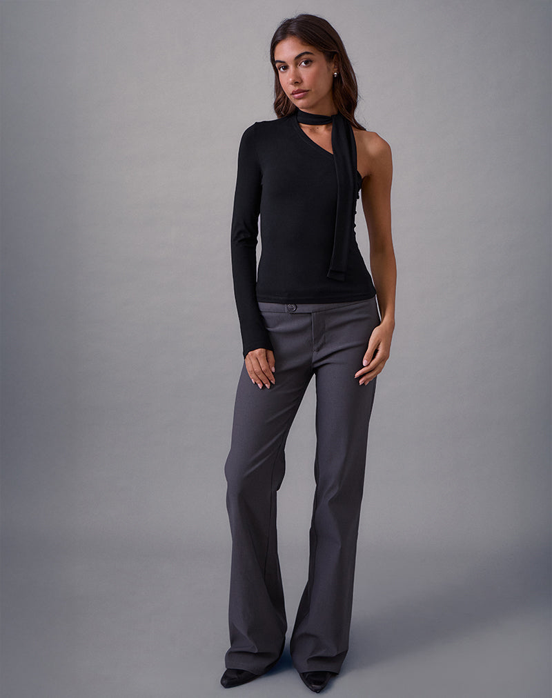 Image of Jayahe One Sleeve Top in Rayon Jersey Black