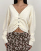 Image of Jiyo Gathered Cardigan in Knit Ivory