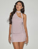 Image of Joanka Tie Neck Dress in Shimmer Lurex Pink