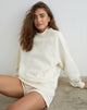 Image of Jorai Sweater in Winter White with Tonal M Embroidery