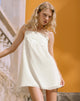 Image of Juvia Babydoll Mini Dress in Chiffon Ivory