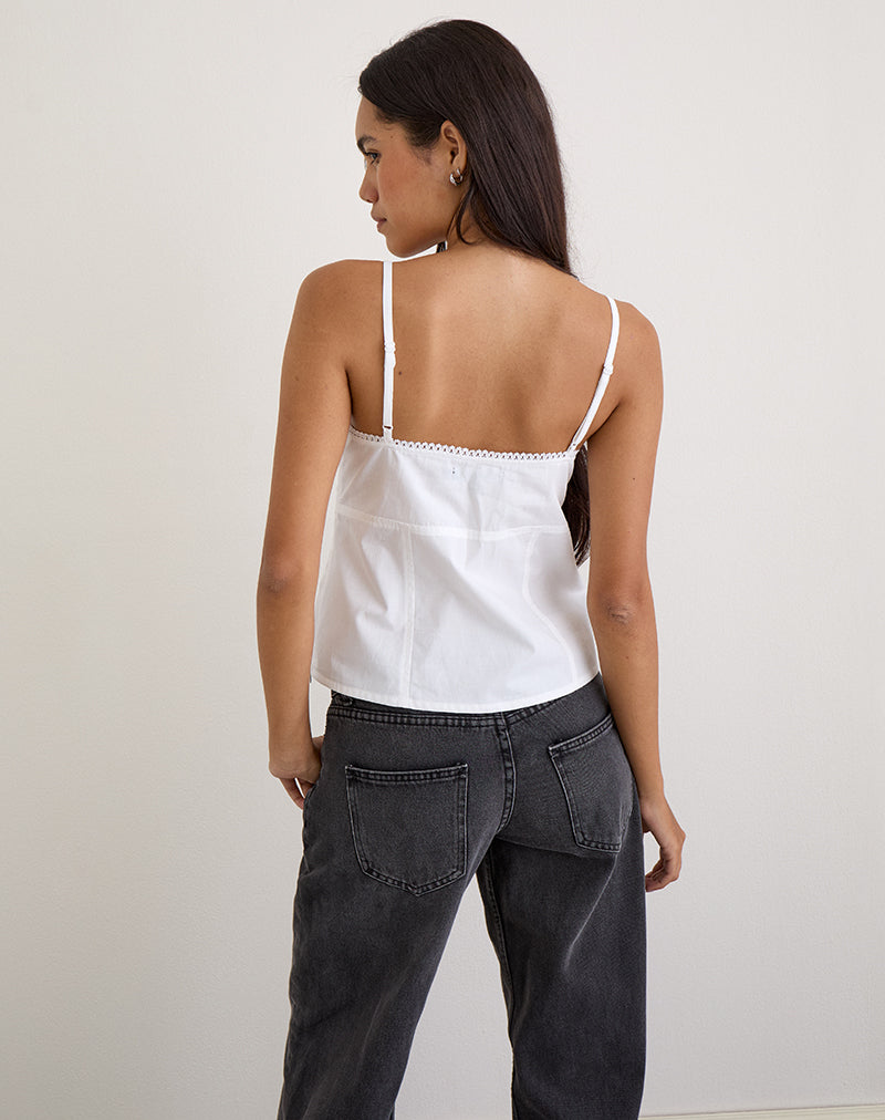 Image of Jepuni Cami Top in White Poplin