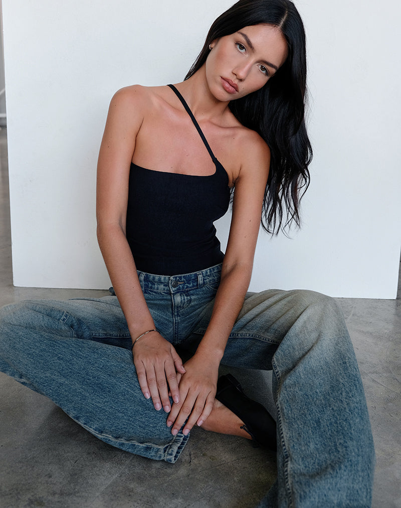 Image of Kacya Asymmetric Top in Black