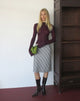 Image of Azila Midi Skirt in Chiffon Blue and Brown Check