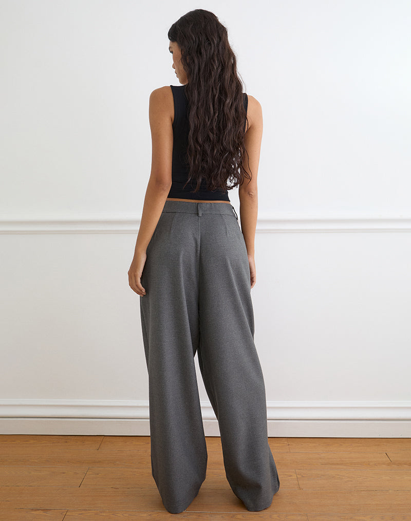 Image of Kanna Asymmetric Trouser in Tailoring Charcoal