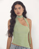 Image of Karasi Tie Neck Top in Shimmer Lurex Green