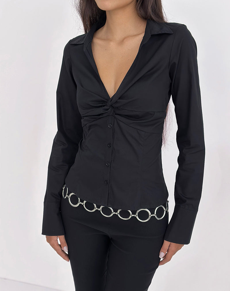 Image of Karis Shirt in Poplin Black