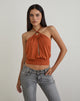 Image of Karise Plunge Top in Cupro Burnt Orange