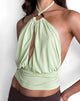 Image of Karise Plunge Top in Cupro Green