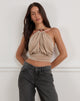 Image of Karise Plunge Top in Glitter Lurex Mesh Cream