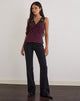 Image of Kasia V-Neck Top in Vintage Polka Maroon