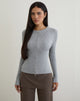 Image of Liano Zip Cardigan in Rib Knit Grey