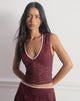 Image of Lihat Top in Lace Burgundy with Pink Binding