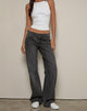 Image of Low Rise Parallel Jeans in Washed Black Grey