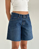 Image of Roomy Mid Rise Jorts in Mid Blue Used