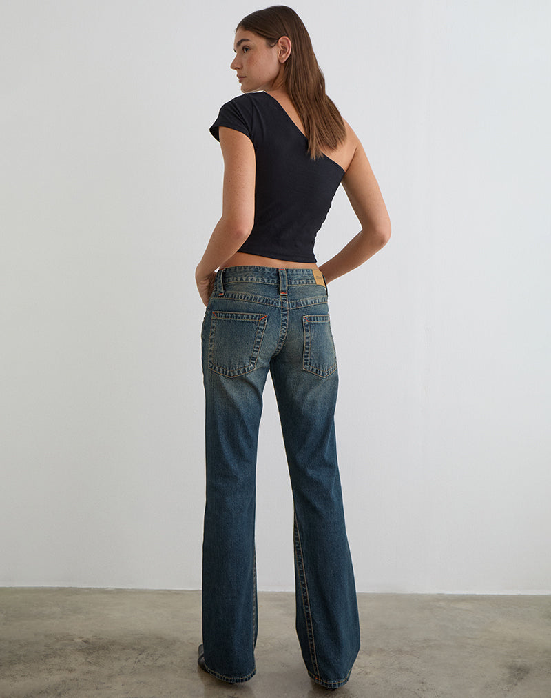 Image of Low Rise Twisted Seam Jeans in Dirty Green