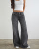 Image of Low Rise Slouchy Flare Jeans in Washed Black Grey