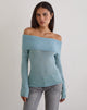 Image of Lune Bardot Jumper in Knit Blue