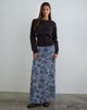 Image of Lurina Maxi Skirt in Chiffon Shadow Lily Blue