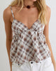 Image of Luz Babydoll Top in Angled Check Brown