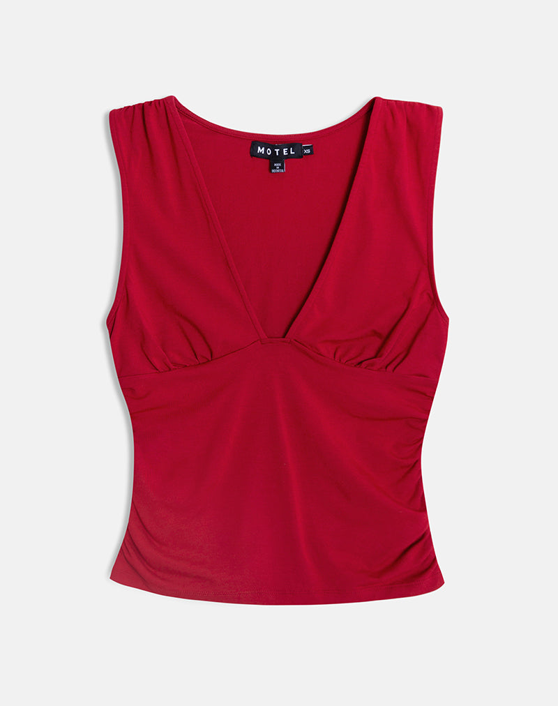 Image of Lycia Plunge Top in Adrenaline Red