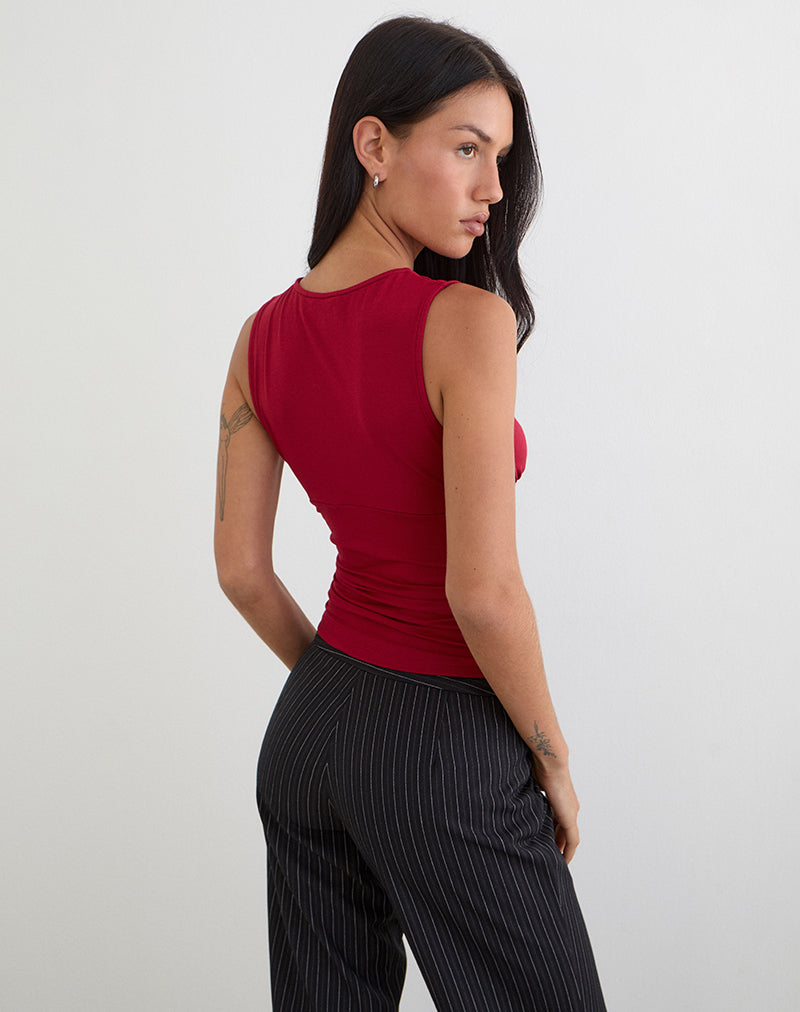 Image of Lycia Plunge Top in Adrenaline Red