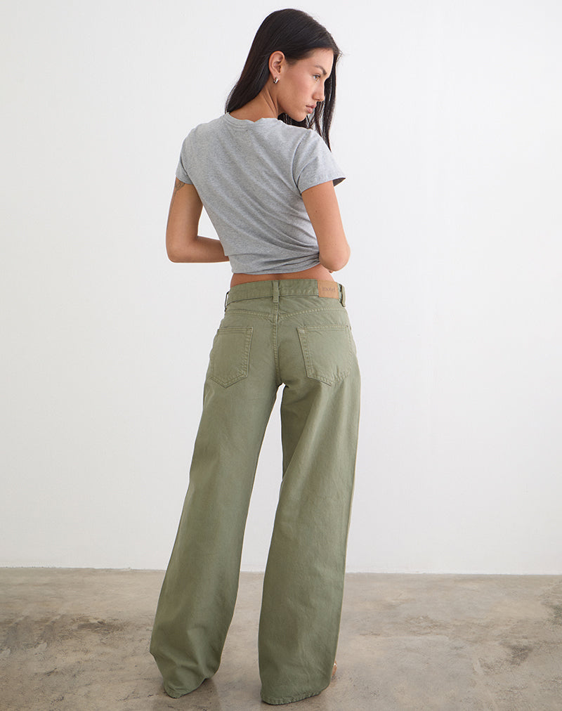 Image of Low Rise Parallel Jeans in Fern Green