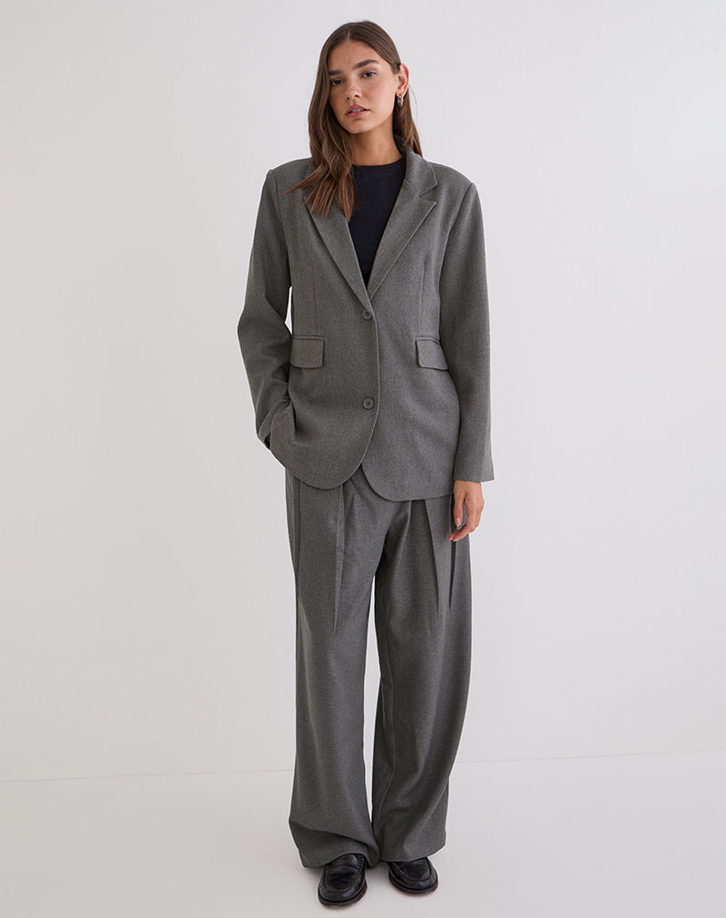 Image of Maiwa Textured Tailoring Blazer in Charcoal