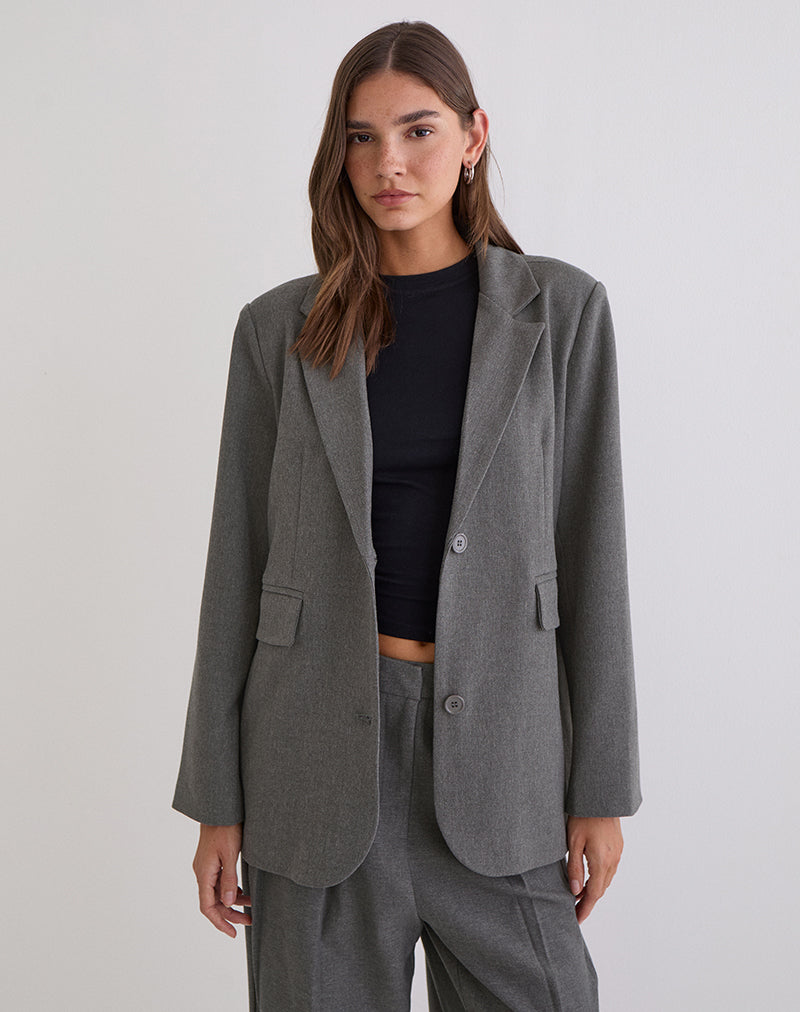 Image of Maiwa Textured Tailoring Blazer in Charcoal