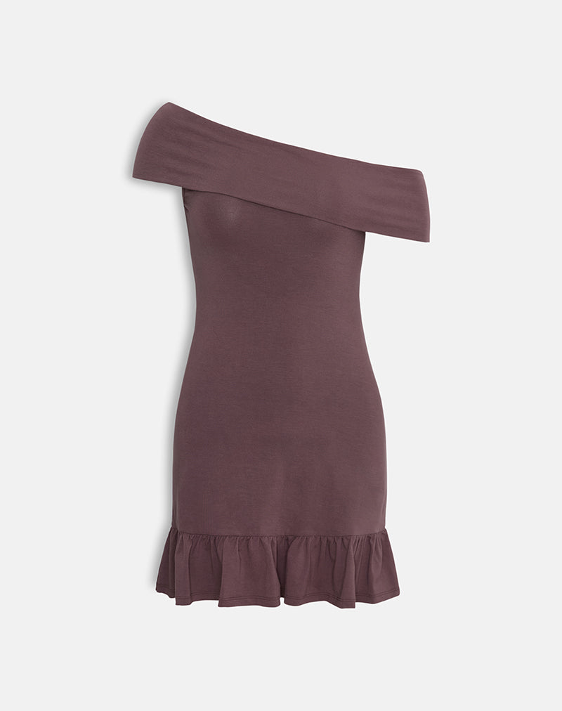 Image of Maufa Mini Dress in Jersey Deep Taupe
