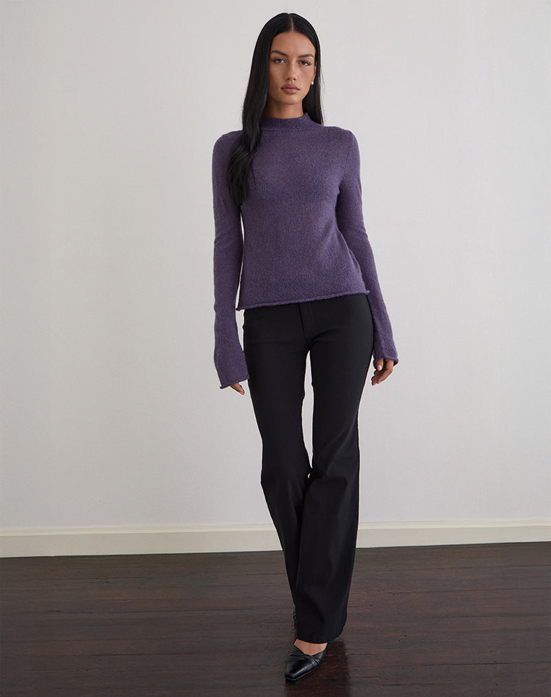 Image of Miku Long Sleeve Top in Sheer Knit Purple
