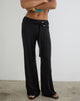 Image of Cerelia Trouser in Cupro Black with Tie Belt