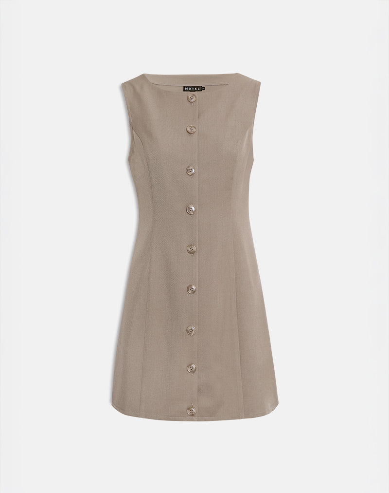 Image of Mirina Mini Dress in Tailoring Taupe